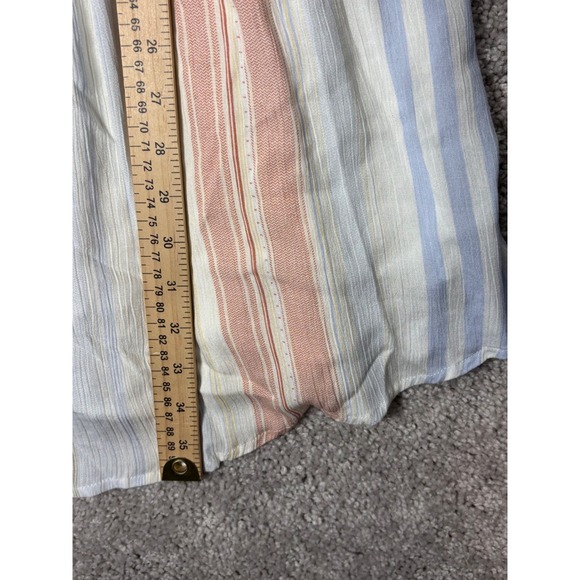 Altard State Striped Ruffle Cap Sleeve Tie Waist Romper Blue Pink AL-127A L - Picture 11 of 12